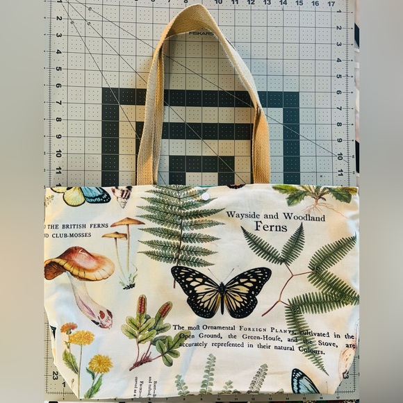 Handbags - Handmade - Floral and Butterfly Canvas Tote Bag.  NEW!